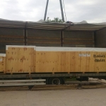 Transportation of a diapers production line